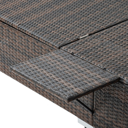 2 Piece Patio Rattan Chaise Lounge Outdoor Pe Wicket Furniture Set