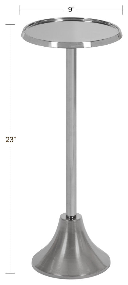 Sanzo Metal Side Table, Silver 9x9x23