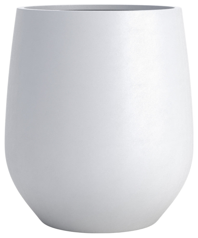 DTY Signature Mount Wilson 1-piece Fiberstone Tapered Planter, White, Large
