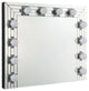 Benzara BM274650 Modern Glam Lighted Mirror, 12 Sockets, Faux Diamonds, Silver
