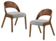 Modrest Runyon Modern Walnut and Gray Fabric Dining Chair, Set of 2
