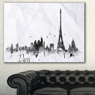 "Paris With Eiffel Silhouette" Canvas Print