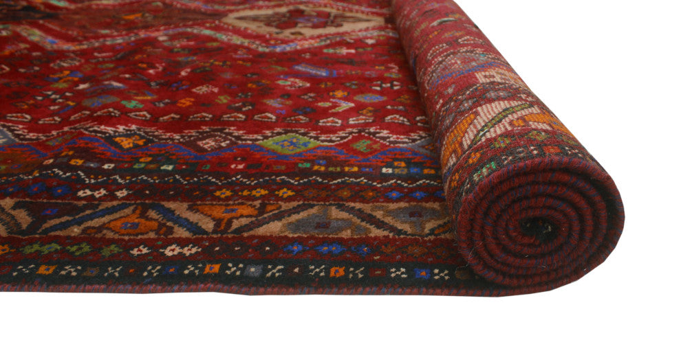 Fine Vintage Distressed P 545 Red Rug