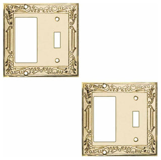 2 Victorian Switch Plate GFI Toggle PVD Solid Brass |