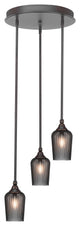 Empire 3-Light Cluster Pendalier, Dark Granite/Smoke Textured