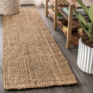 Pata Hand Woven Chunky Jute Natural 2'x18' Runner Rug