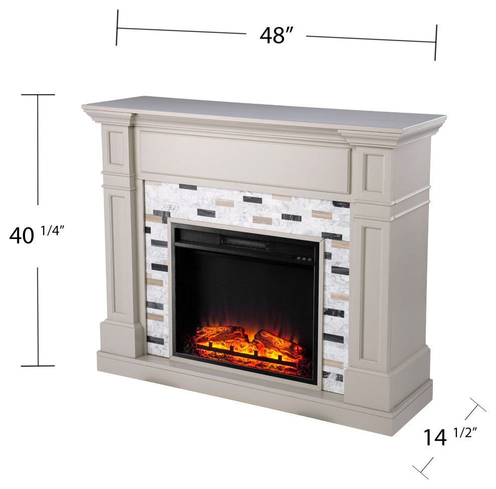 Sherborne Base Electric Fireplace With Marble Surround