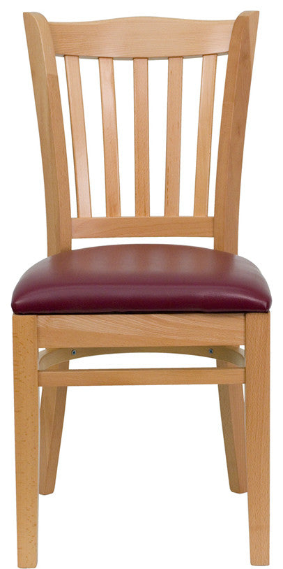 Wood Restaurant Chair, Burgundy