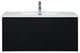 Matte Black Wall Mount Bath Vanity, Integrated Sink, White Sink, 40"