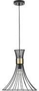 Lorin Collection One-Light Mid-Century Modern Matte Black Metal Pendant Light