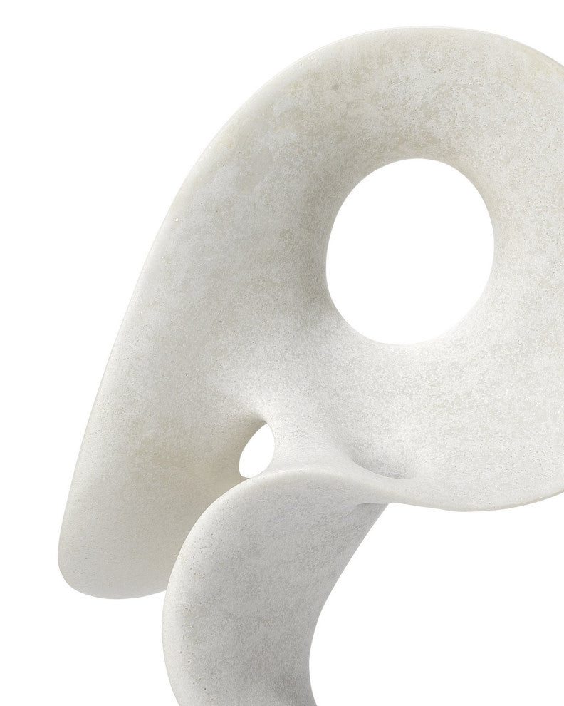 Organic Shape Abstract Free Form Sculpture on Pedestal Figural Modern Off White