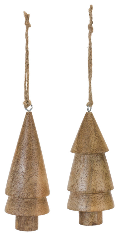 Wood Pine Tree Ornament, 6-Piece Set