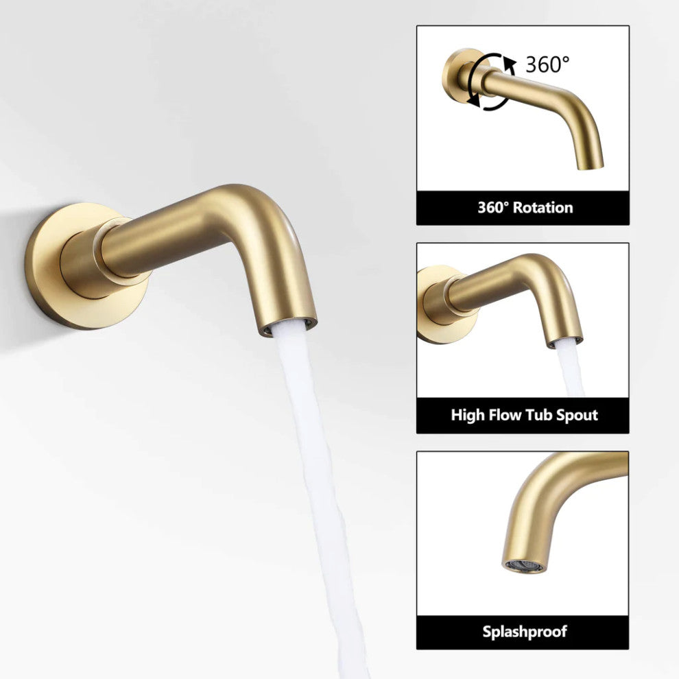 RBROHANT Tub Shower Faucet Set Complete Rain Shower System with Tub Spout