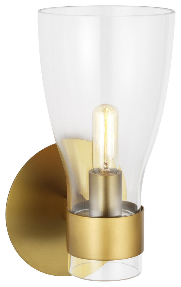 Moritz One Light Sconce, Burnished Brass