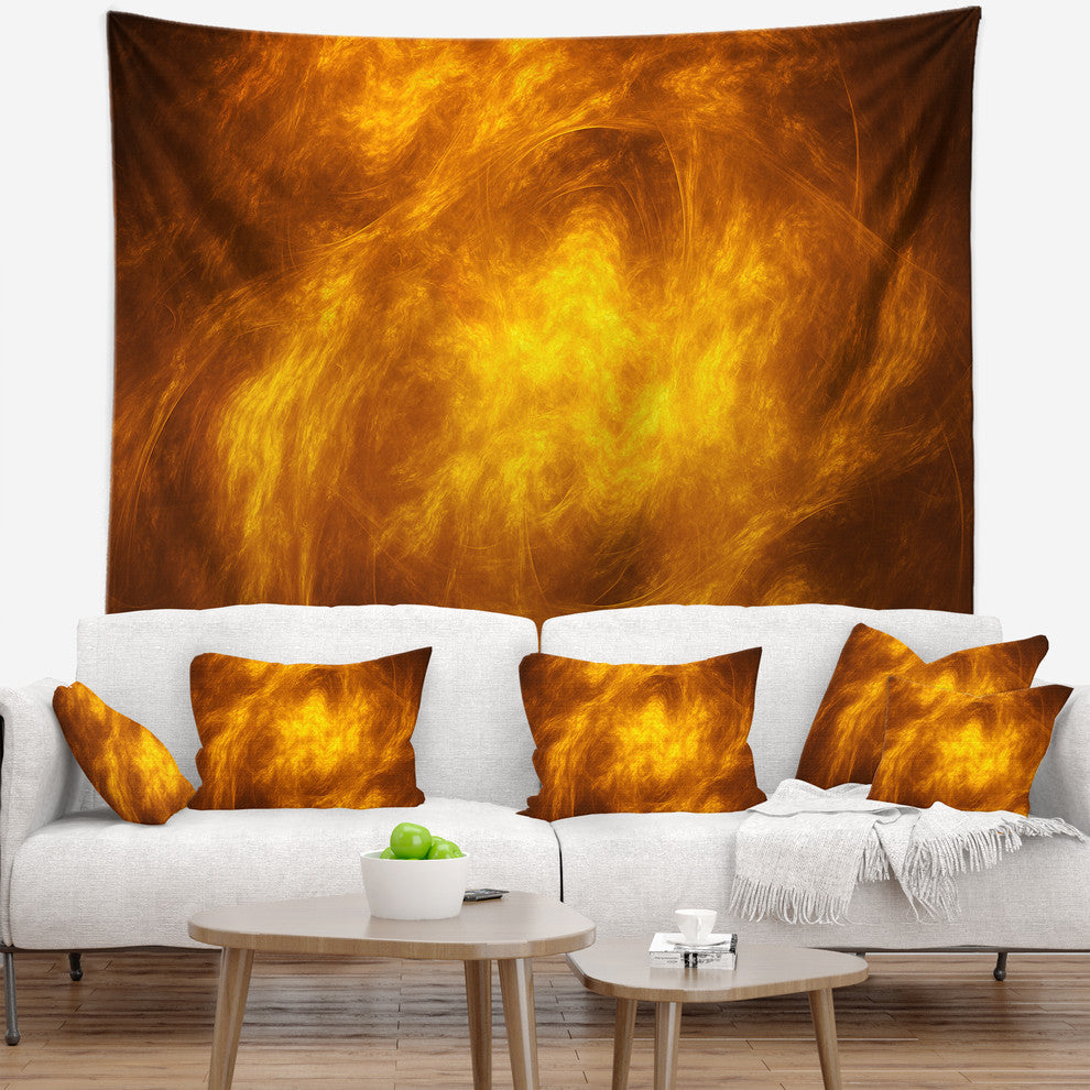 Brown Fractal Abstract Pattern Abstract Wall Tapestry, 60"x50"