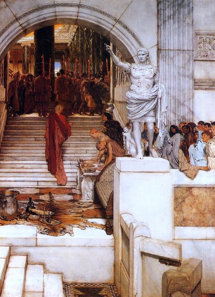 Sir Lawrence Alma-Tadema After the Audience, 18"x27" Wall Decal
