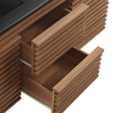 Render 48" Wall-Mount Bathroom Vanity, Walnut Black