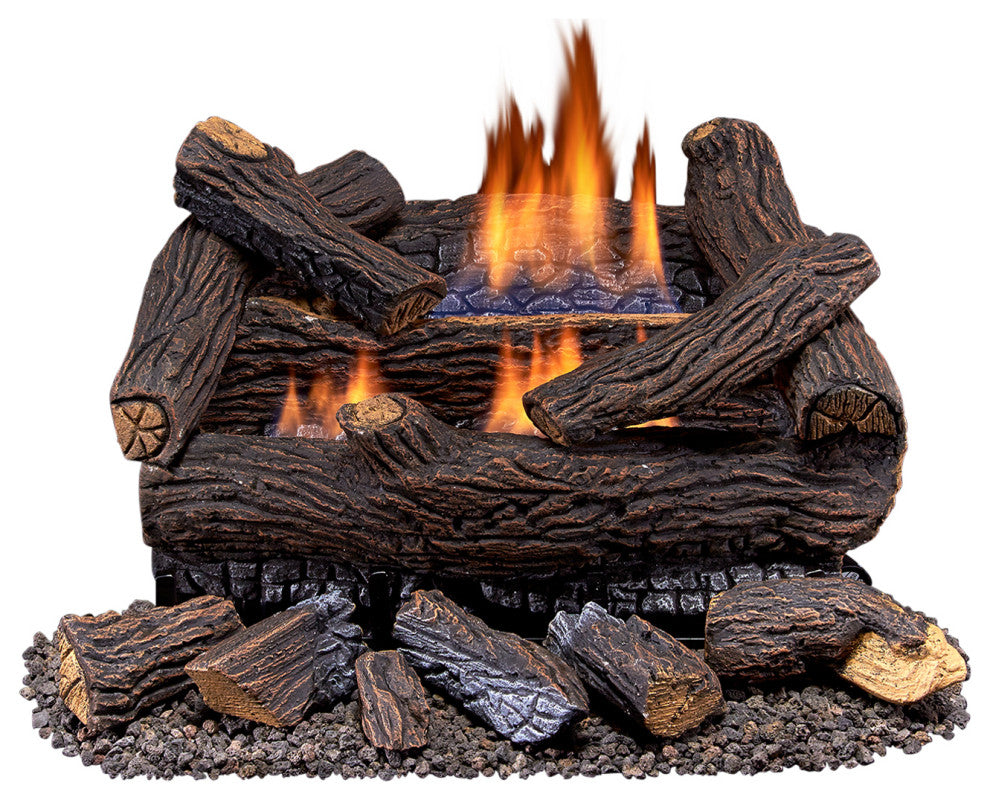 Duluth Forge Ventless Dual Fuel Gas Log Set, 18" 30,000 BTU, T-Stat