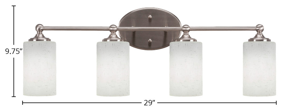 Capri 4-Light Bath Bar, Brushed Nickel/White Muslin