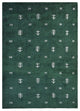 HAND KNOTTED LOOM SILK AREA RUGS-9'x12',Rectangle,Dark Green White,Contemporary