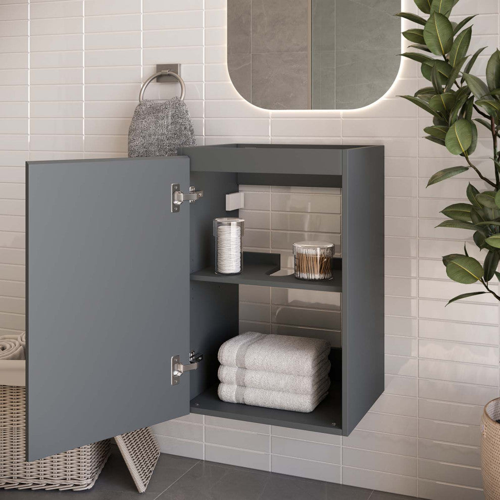 Vitality 18" Wall-Mount Bathroom Vanity, Gray
