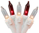 Set of 35 Red & Clear Mini Christmas Lights 2.5" Spacing - White Wire