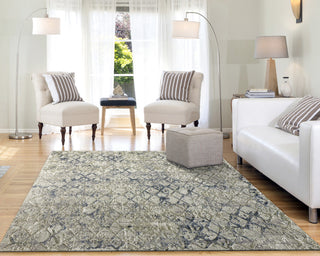 Quartz 27039-115 Area Rug, Light Beige And Blue, 2'2"x7'7" Runner