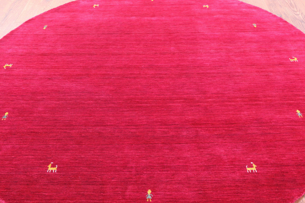 8' Round Persian Gabbeh Handmade Rug - Q15213