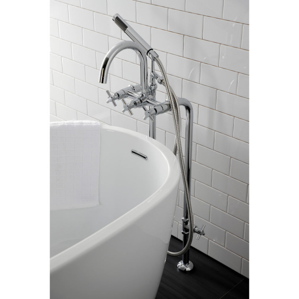 CCK8101DX Freestanding Tub Faucet With Supply Line, Stop Valve, Polished Chrome