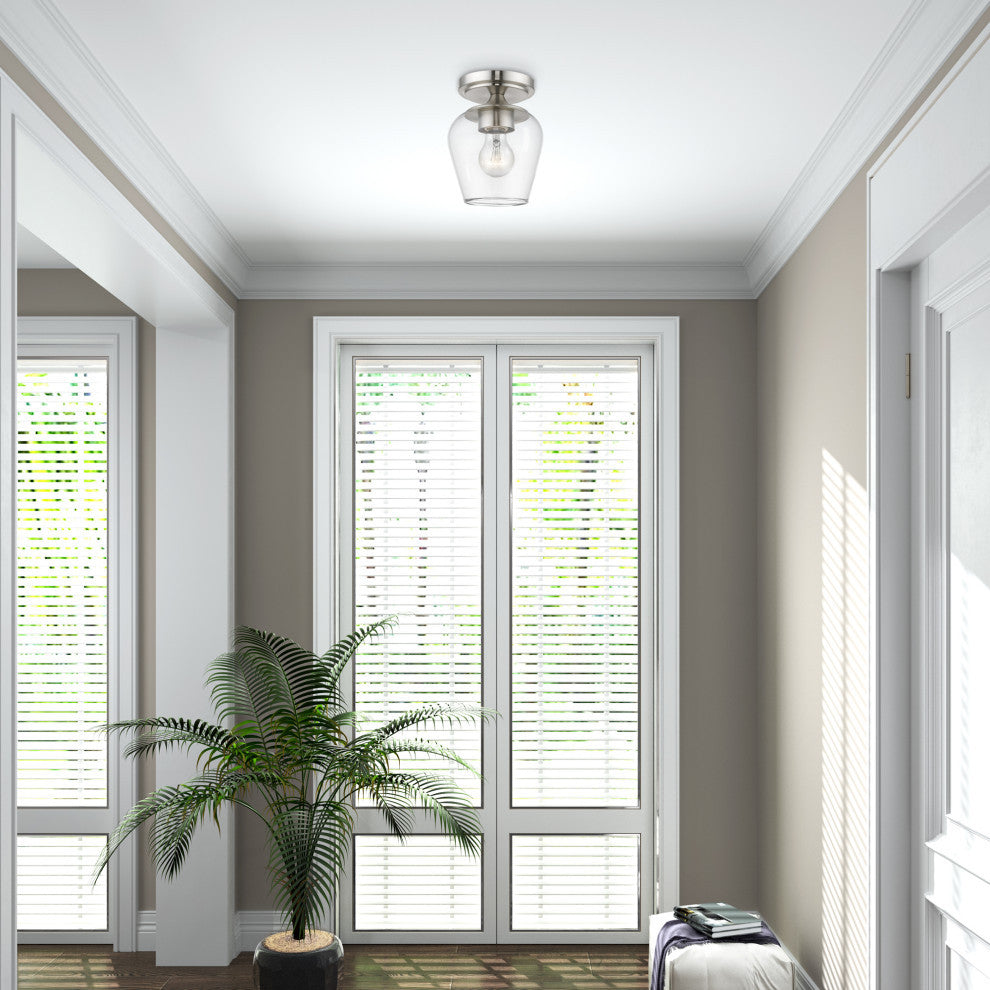Willow 1 Light Brushed Nickel Flush Mount