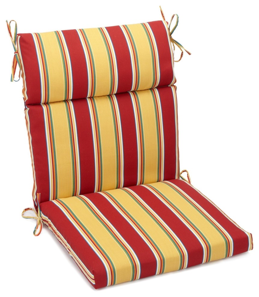 20"x42" Spun Polyester Outdoor Squared Seat/Back Chair Cushion, Haliwell Multi