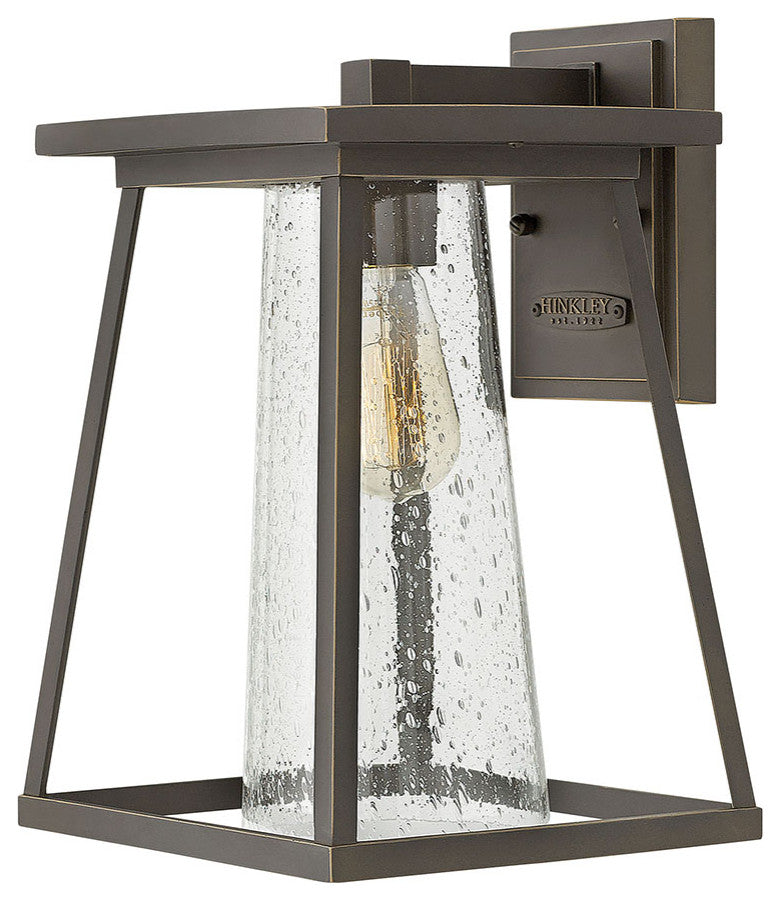 Hinkley Burke Medium Wall Mount Lantern, Oil Rubbed Bronze With Clear Glass