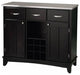 Bowery Hill Steel Top Wine Rack Buffet in Black