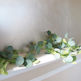 6' Artificial Eucalyptus Silver Dollar Leaf Vine Hanging Plant Greenery Garland