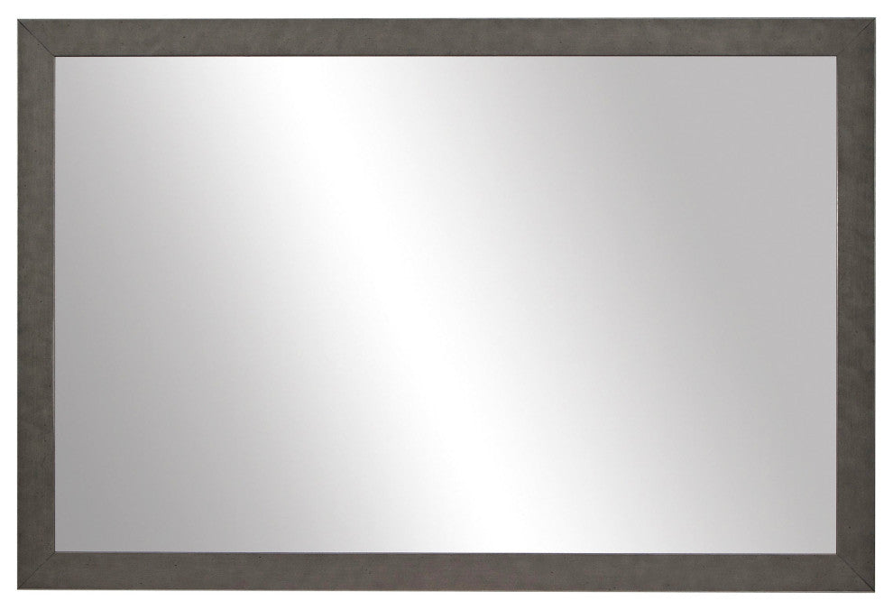 Galveston Framed Wall Mirror, Pewter, 28"x60"