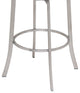Wendell 30" Swivel Barstool, Brushed Stainless Steel With Gray Faux Leather