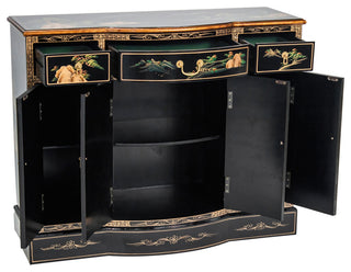 Black Lacquer Curved Sideboard Landscape