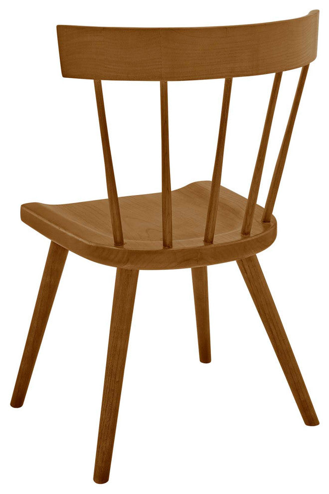 Side Dining Chair, Set of 2, Walnut, Wood, Modern, Cafe Bistro Hospitality