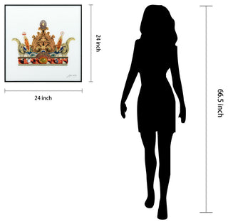 "Crowns" Printed Wall Art Glass Encased With Black Anodized Aluminum Frame