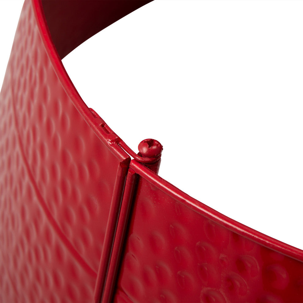 26"D Red Hammer-harden Metal Tree Collar