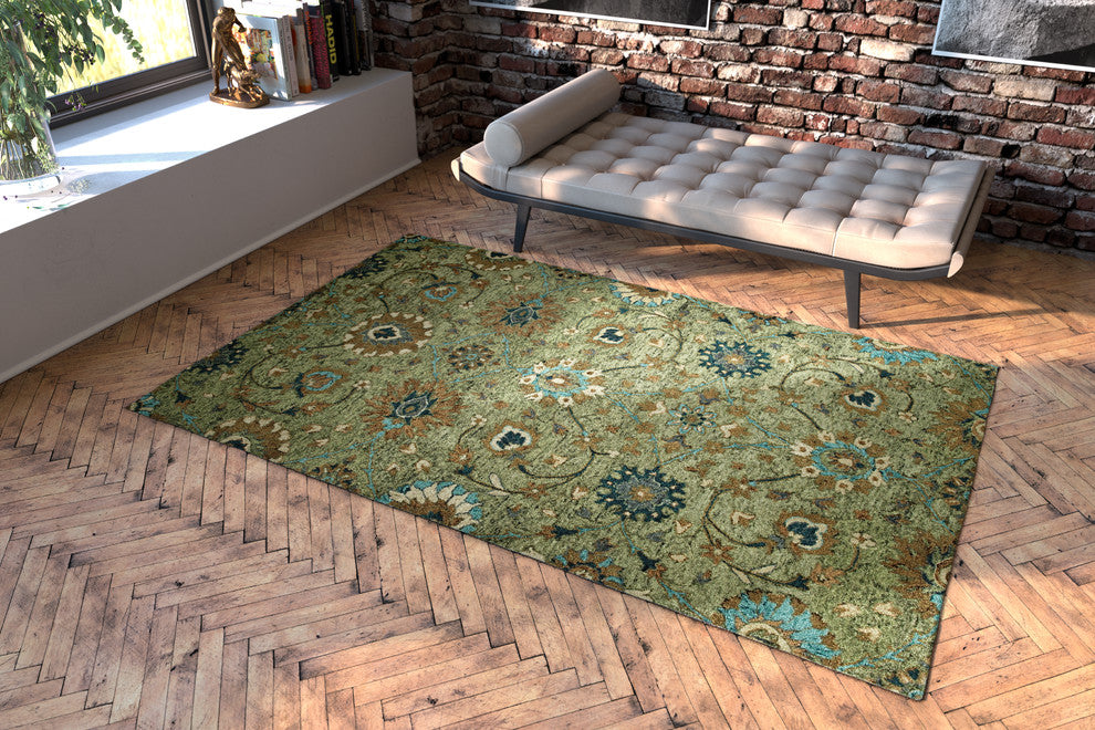 Kaleen Chancellor Hand-Tufted Indoor Area Rug, Turquoise, 9'x12'