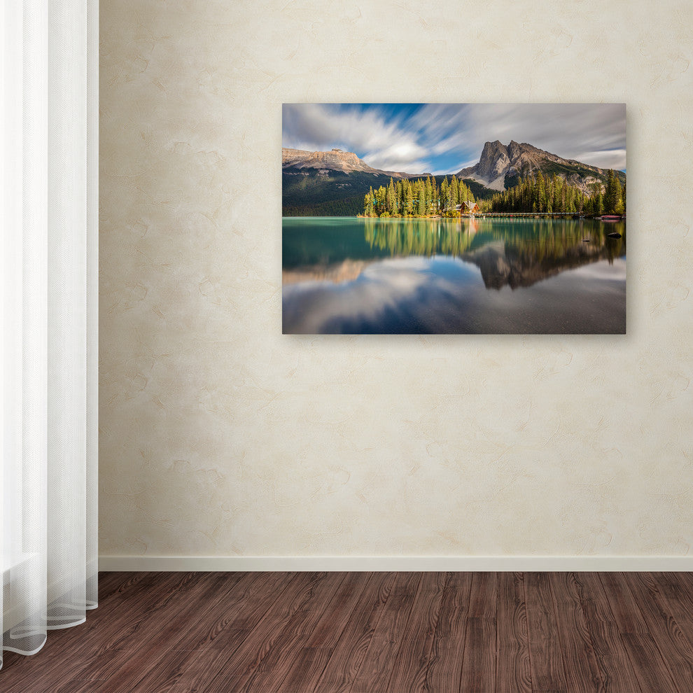 Pierre Leclerc 'Emerald Lake Dreamscape' Canvas Art, 47x30