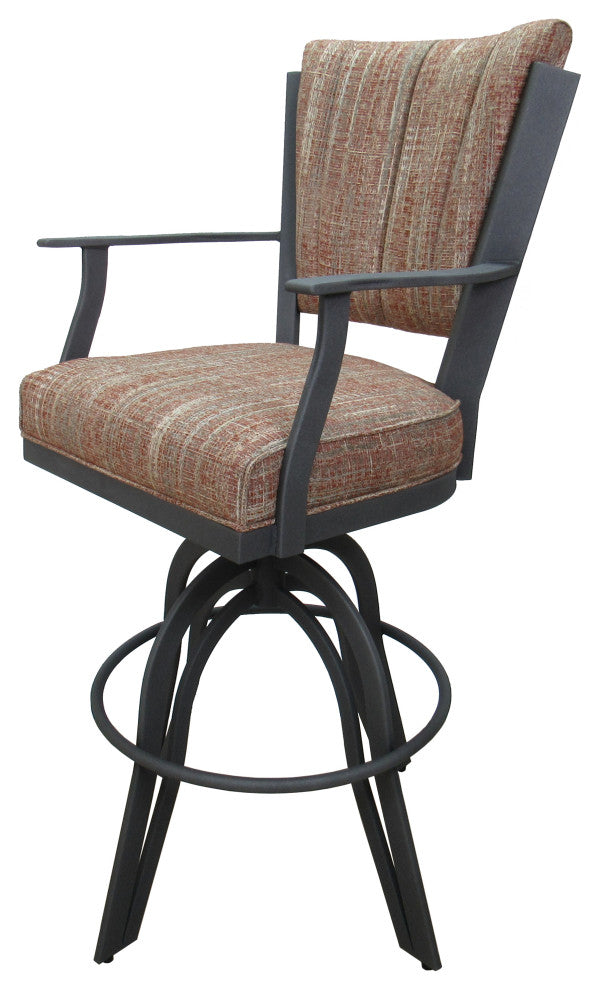Montana Swivel Tilt Metal 30" Bar Stool or Counter 26" on A Base, Watusi Madder, Gray, 30"