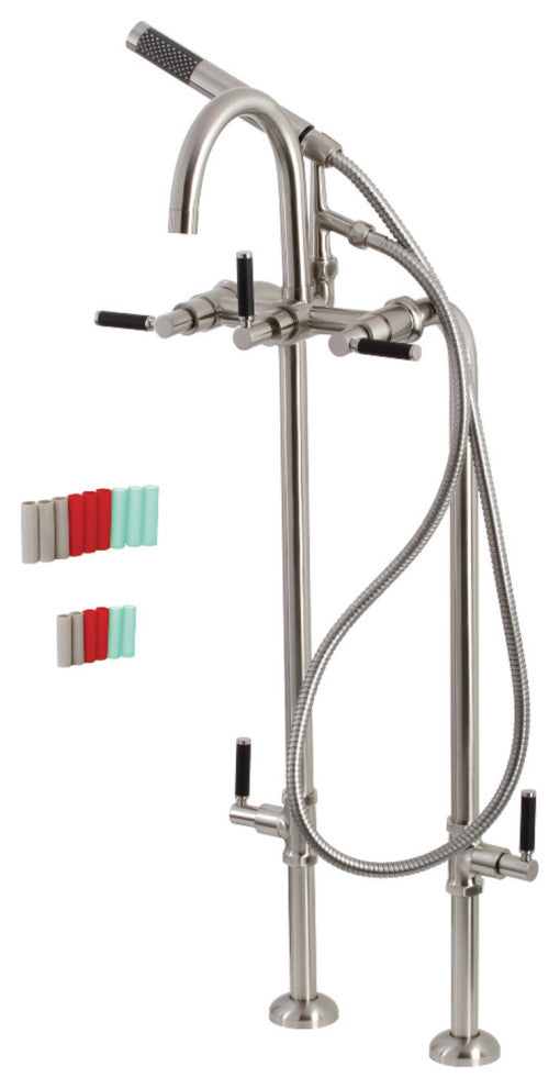 CCK8108DKL Freestanding Tub Faucet With Supply Line, Stop Valve, Brushed Nickel