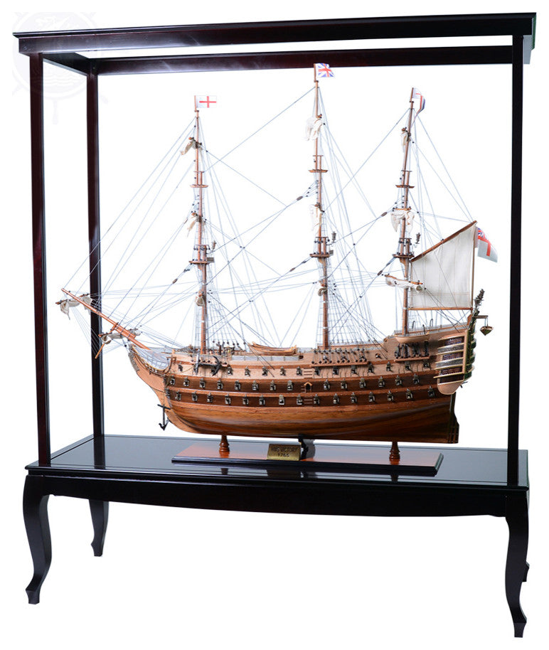 Display Case For Xl Ship No Glass Wooden Display Case for Model Ships