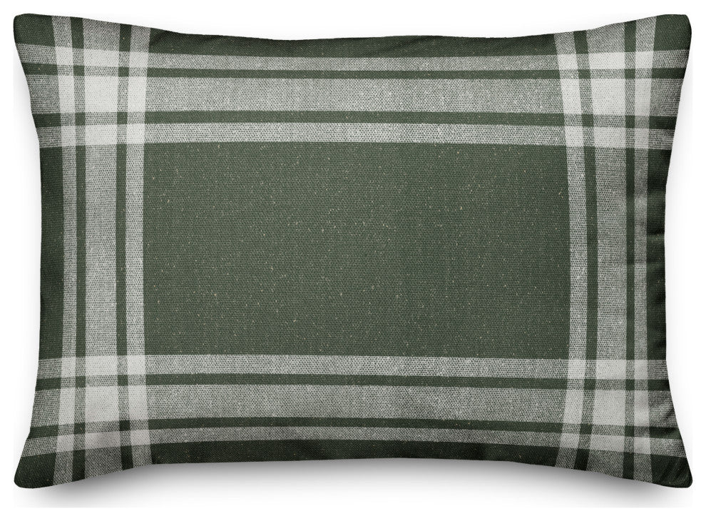 Hunter Green Plaid 14x20 Spun Poly Pillow
