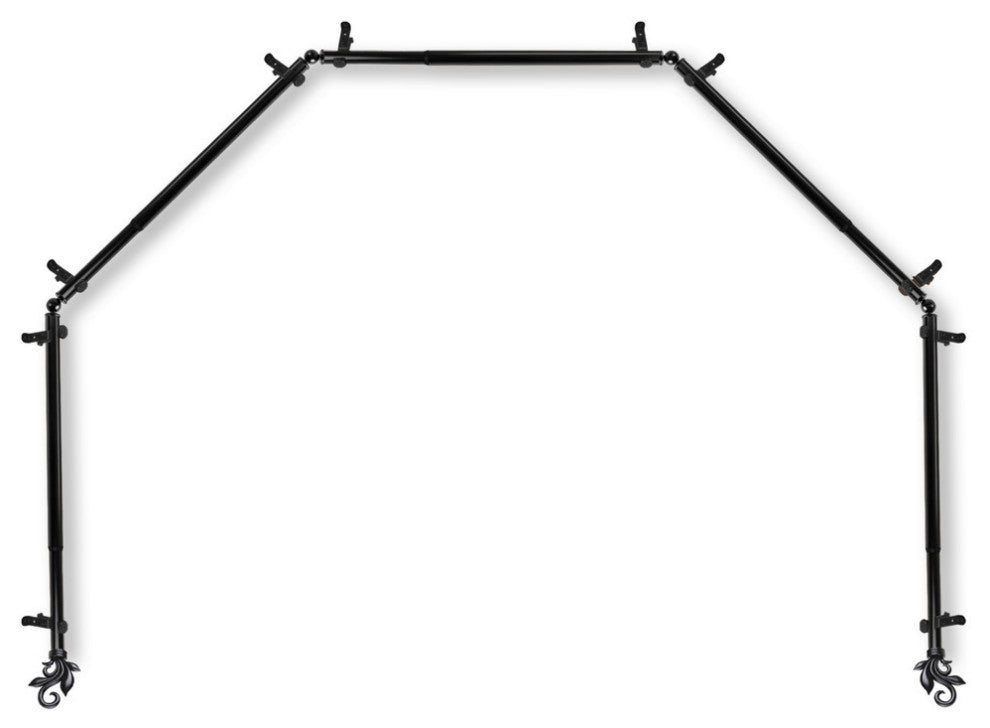 Giles 13/16" 5-Sided Bay Window Curtain Rod, Black