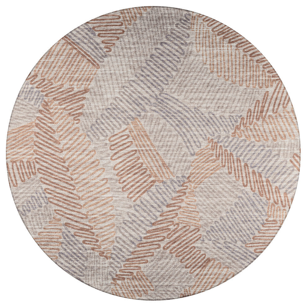 Indoor/Outdoor Sedona SN11 Walnut Machine Washable 6' x 6' Round Rug