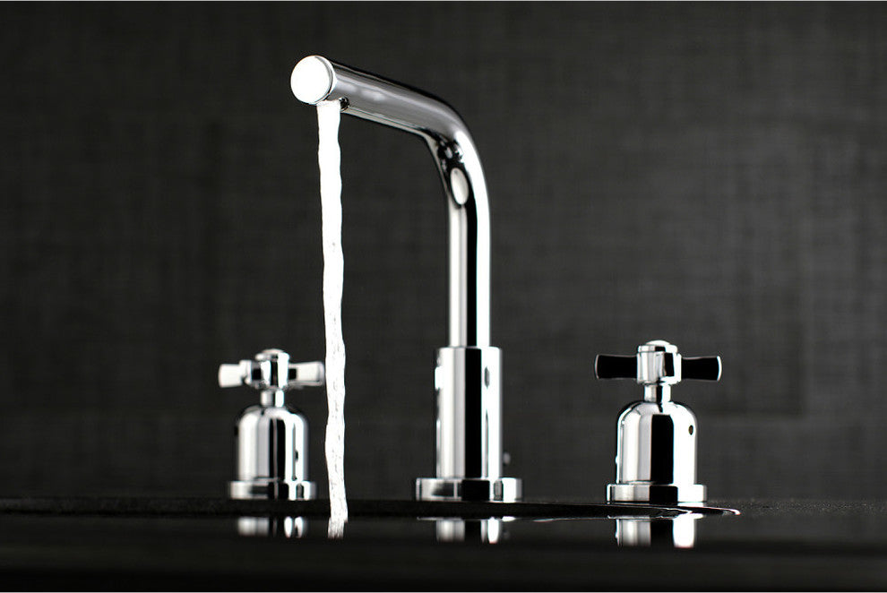 Fauceture Widespread Bathroom Faucet With Brass Pop-Up, Polished Chrome