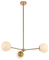 Brooke 32" Pendant, Brass With White Shade
